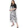 imageWomen Plus Size Caftan Dress Polyester Evening Maxi Gown Dresses Kimono Sleeve for Party KaftanBlack  White