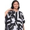 imageWomen Plus Size Caftan Dress Polyester Evening Maxi Gown Dresses Kimono Sleeve for Party KaftanBlack  White Tribal