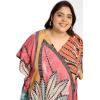 imageWomen Plus Size Caftan Dress Polyester Evening Maxi Gown Dresses Kimono Sleeve for Party KaftanCoral Pink