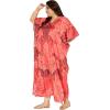 imageWomen Plus Size Caftan Dress Polyester Evening Maxi Gown Dresses Kimono Sleeve for Party KaftanCoral Red