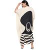 imageWomen Plus Size Caftan Dress Polyester Evening Maxi Gown Dresses Kimono Sleeve for Party KaftanCream  Black