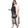 imageWomen Plus Size Caftan Dress Polyester Evening Maxi Gown Dresses Kimono Sleeve for Party KaftanCream  Black