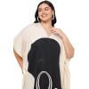 imageWomen Plus Size Caftan Dress Polyester Evening Maxi Gown Dresses Kimono Sleeve for Party KaftanCream  Black