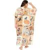 imageWomen Plus Size Caftan Dress Polyester Evening Maxi Gown Dresses Kimono Sleeve for Party KaftanCream