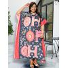 imageWomen Plus Size Caftan Dress Polyester Evening Maxi Gown Dresses Kimono Sleeve for Party KaftanDark Teal Blue