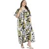 imageWomen Plus Size Caftan Dress Polyester Evening Maxi Gown Dresses Kimono Sleeve for Party KaftanGreen  White