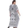 imageWomen Plus Size Caftan Dress Polyester Evening Maxi Gown Dresses Kimono Sleeve for Party KaftanGrey