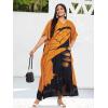 imageWomen Plus Size Caftan Dress Polyester Evening Maxi Gown Dresses Kimono Sleeve for Party KaftanMusted Orange