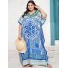 imageWomen Plus Size Caftan Dress Polyester Evening Maxi Gown Dresses Kimono Sleeve for Party KaftanSky Blue
