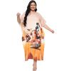 imagePlus Size Women Kaftan Dress Kimono Sleeve Casual Maxi Dresses Beach Cover Up for LadiesBeige