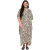 imageWomen Plus Size Caftan Dress Polyester Evening Maxi Gown Dresses Kimono Sleeve for Party KaftanBeige  Black