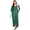 imageWomen Plus Size Kaftan Maxi Dress Caftan Casual Silk Satin Kimono Nightdress for Ladies Nighty Bottle Green