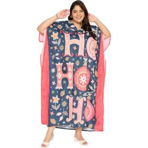 imageWomen Plus Size Caftan Dress Polyester Evening Maxi Gown Dresses Kimono Sleeve for Party KaftanDark Teal Blue