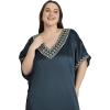 imageCaftans for Women Satin Silk Embroidery Long Kaftan Plus Size Beach Cover Ups Embroidered Maxi Dresses for LadiesDarkest Spruce