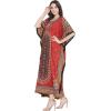 imageGypsie Blu Ladies Kaftan Kimono Maxi Style Dress Plus Size Caftan Long Swimsuit Cover up Beach Dress for WomenRed Paisley Pattern Kaftan