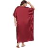 imageWomen Long Embroidered Dubai Kaftan Satin Silk Maxi Dress Plus Size Embroidery African Caftan for Wedding PartyJester Red