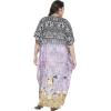 imagePlus Size Women Kaftan Dress Kimono Sleeve Casual Maxi Dresses Beach Cover Up for LadiesBlack  Purple