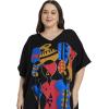 imagePlus Size Women Kaftan Dress Kimono Sleeve Casual Maxi Dresses Beach Cover Up for LadiesBlack Lady Tribal