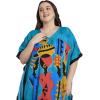 imagePlus Size Women Kaftan Dress Kimono Sleeve Casual Maxi Dresses Beach Cover Up for LadiesBlue