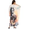 imagePlus Size Women Kaftan Dress Kimono Sleeve Casual Maxi Dresses Beach Cover Up for LadiesLight Grey