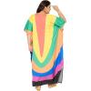 imagePlus Size Women Kaftan Dress Kimono Sleeve Casual Maxi Dresses Beach Cover Up for LadiesOrange  Black