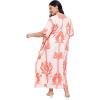 imagePlus Size Women Kaftan Dress Kimono Sleeve Casual Maxi Dresses Beach Cover Up for LadiesOrange  White