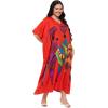 imagePlus Size Women Kaftan Dress Kimono Sleeve Casual Maxi Dresses Beach Cover Up for LadiesRed Lady Tribal