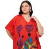 imagePlus Size Women Kaftan Dress Kimono Sleeve Casual Maxi Dresses Beach Cover Up for LadiesRed Lady Tribal