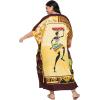 imagePlus Size Women Kaftan Dress Kimono Sleeve Casual Maxi Dresses Beach Cover Up for LadiesYellow Tribal