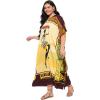 imagePlus Size Women Kaftan Dress Kimono Sleeve Casual Maxi Dresses Beach Cover Up for LadiesYellow Tribal