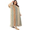 imageWomen Plus Size Caftan Dress Polyester Evening Maxi Gown Dresses Kimono Sleeve for Party KaftanBeige