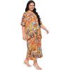 imageWomen Plus Size Caftan Dress Polyester Evening Maxi Gown Dresses Kimono Sleeve for Party KaftanBurnt Orange