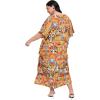 imageWomen Plus Size Caftan Dress Polyester Evening Maxi Gown Dresses Kimono Sleeve for Party KaftanBurnt Orange