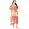 imageWomen Plus Size Caftan Dress Polyester Evening Maxi Gown Dresses Kimono Sleeve for Party KaftanMulticolor Floral