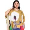 imageWomen Plus Size Caftan Dress Polyester Evening Maxi Gown Dresses Kimono Sleeve for Party KaftanMulticolor Tribal