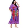 imageWomen Plus Size Caftan Dress Polyester Evening Maxi Gown Dresses Kimono Sleeve for Party KaftanPurple