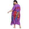 imageWomen Plus Size Caftan Dress Polyester Evening Maxi Gown Dresses Kimono Sleeve for Party KaftanPurple