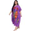 imageWomen Plus Size Caftan Dress Polyester Evening Maxi Gown Dresses Kimono Sleeve for Party KaftanPurple