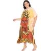 imageWomen Plus Size Caftan Dress Polyester Evening Maxi Gown Dresses Kimono Sleeve for Party KaftanYellow