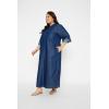 imageCasual Fashion Denim Long Shirt Dress Plus Size Button Down Jean Top Party Dress for Women