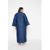 imageCasual Fashion Denim Long Shirt Dress Plus Size Button Down Jean Top Party Dress for Women