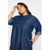imageCasual Fashion Denim Long Shirt Dress Plus Size Button Down Jean Top Party Dress for Women