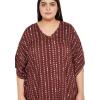 imageKaftan Dress For Women Plus Size Swim Cover Ups Rayon Turkish Caftan Maxi House Dresses Loungewear For LadiesBrown Printed Kaftan