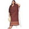 imageKaftan Dress For Women Plus Size Swim Cover Ups Rayon Turkish Caftan Maxi House Dresses Loungewear For LadiesBrown Printed Kaftan