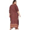 imageKaftan Dress For Women Plus Size Swim Cover Ups Rayon Turkish Caftan Maxi House Dresses Loungewear For LadiesBrown Printed Kaftan