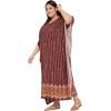 imageKaftan Dress For Women Plus Size Swim Cover Ups Rayon Turkish Caftan Maxi House Dresses Loungewear For LadiesBrown Printed Kaftan