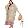 imageKaftan Dress For Women Plus Size Swim Cover Ups Rayon Turkish Caftan Maxi House Dresses Loungewear For LadiesLight Green