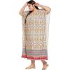 imageKaftan Dress For Women Plus Size Swim Cover Ups Rayon Turkish Caftan Maxi House Dresses Loungewear For LadiesLight Green
