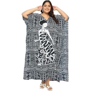 imageWomen Kaftan Digital Print Plus Size Kimono Maxi Gown Cover Up Caftan for Special Events and Occasion Multicolor Leaf Kaftan