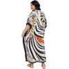 imageCaftans for Women Plus Size Polyester Beach Kaftan Cover Up African Long Kimonos Printed House DressesBeige Abstract Print